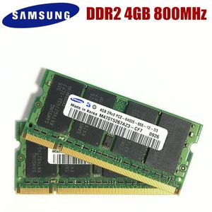 RAMS SAMSUNG Mémoire d'ordinateur portable 4 Go PC26400S 5300S DDR2 800 667 MHz RAM RAM 4G 800 667 5300S 6400S 4G 200PIN SODIMM