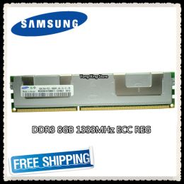 Rams Samsung Server Memory DDR3 8 Go 16 Go PC310600R 1333MHz ECC Register Rams DIMM RAM 240PIN 10600 8G RADIATEUR