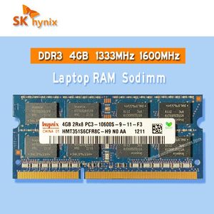 RAMS SK HYNIX DDR3 4GB 1333MHz 1600MHz RAM SODIMM Mémoire d'ordinateur portable PC3 8500S 10600S 12800S