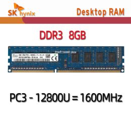Rams SK Hynix Rams DDR3 8 Go PC3L 1RX8 PC3 2RX8 12800U11 1600MHz Mémoire de bureau