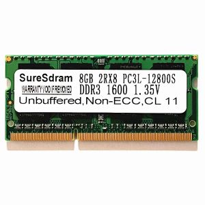 RAMS SURESDRAM DDR3 RAMS 8 Go 2RX8 PC3L12800S Mémoire d'ordinateur