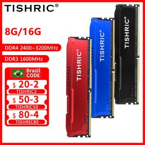Rams Tishric Ram Memoria DDR4 3200MHz 2666MHz 2400MHz 8GB 16 GB RAM DDR3 8G 1600 Memoria de escritorio con disipador de calor para B250 X99 Placa base