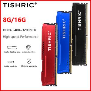 Rams Tishric RAM Memory DDR4 3200MHz DDR3 8 Go 1600MHz DDR4 16 Go RAM 2400MHz 2666MHz Mémoire d'ordinateur de bureau avec dissipateur de chaleur