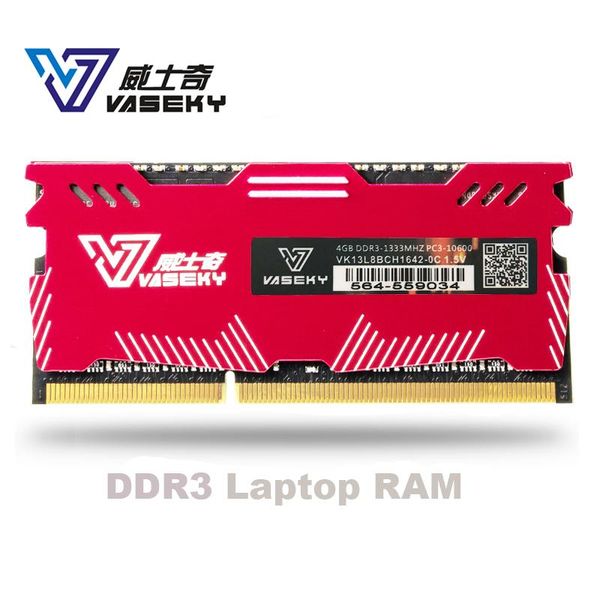 RAMS Vaseky 4 Go 8 Go 4G 8G ordinateur portable Mémoire RAM MODULE MODULE PC3 DDR3 12800S 12800 1600MHz 1600 MHz RAM