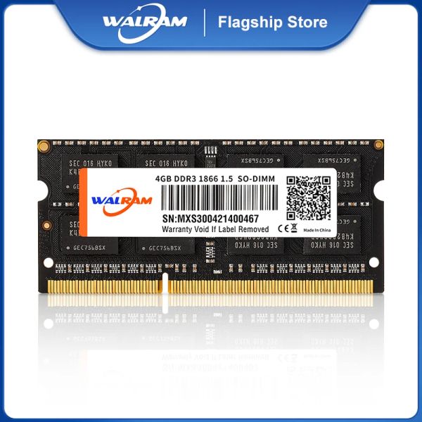 Rams Walram Memoria Ram DDR3 8GB 1600MHz DDR4 3200MHz 2666MHz ECC REG DDR3L 16GB 32GB Módulo de memoria de la computadora portátil SODIMM 1.5V 204PIN