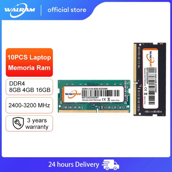 Rams Walram Memoria RAM DDR4 8 Go 4 Go 16 Go 2400 MHz 2133 2666MHz SODIMM Notebook Mémoire d'ordinateur portable haute performance 1.2 V 260pin 3200MHz