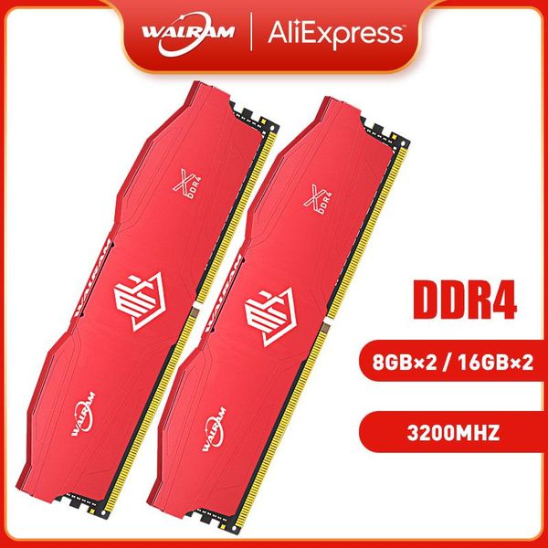 Rams Walram Memory RAM 8GBX2 16 Go 32 Go 3200MHz PC425600 DDR4 DIMM Memoria Ram DDR4 Desktop Rams 1.35 V Memoria Ram DDR4 avec dissipateur thermique