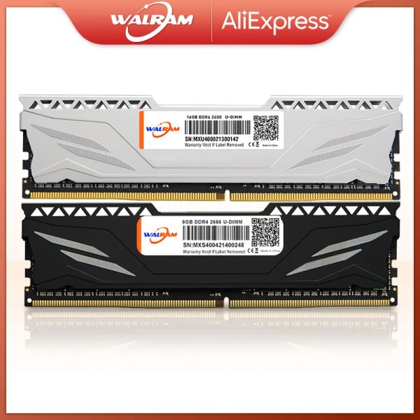 Rams Walram Memory RAM DDR4 4 Go 8 Go 16 Go 2400MHz 2666MHz 3200MHz Mémoire RAM DDR3 1333 1600 1866MHz Bureau de mémoire avec dissipateur thermique