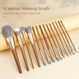 Rancai 14pcs Cepillo de maquillaje Set Women Foundation Blush Powder Shaadow Eyeliner Blending Mape Up Beauty Herramientas 240403