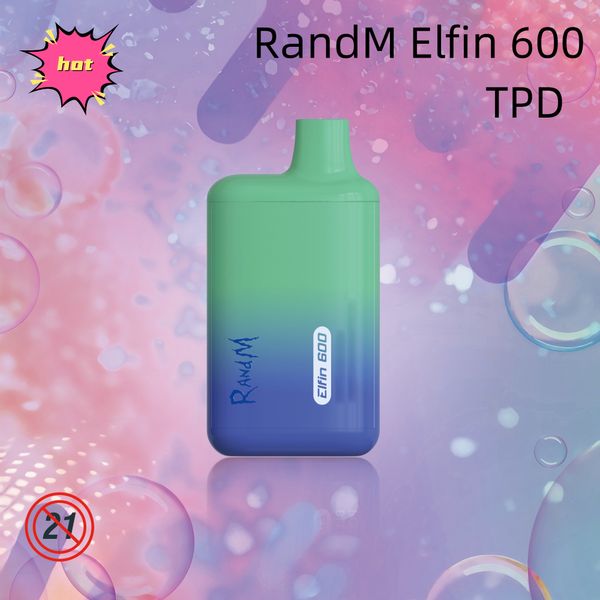 RandM Elfin 600 bocanadas 2,0 ml Desechable Vape Pen Cigarrillos electrónicos 14 sabores Dispositivo vacío 550 mah Batería Dispositivos desechables Plumas Vape de alta calidad