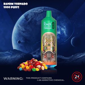 RandM Tornado 9000 Rookwolken Wegwerp e-sigaretten vape Kenmerken 18 ml oplaadbare 600 mAh geïntegreerde batterij 53 smaken 9K bladerdeeg tornado