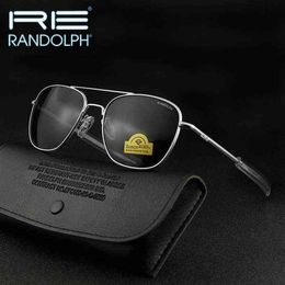Randolph re óculos de sol masculino mulher marca designer vintage exército americano militar óculos de sol aviação gafas de sol hombre h220419296d