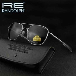 Randolph RE lunettes De soleil hommes femme marque Designer Vintage armée américaine militaire lunettes De soleil Aviation Gafas De Sol Hombre H220419241g