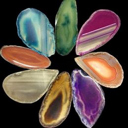 Agate aléatoire géode poli tranche de cristal Brésil cristal ornement décor à la maison Nature coloré Alagate perle poli Quartz aléatoire C2759