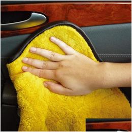 Couleur aléatoire 45 Cm x 38 Cm Super épais en peluche Microfibre chiffons de nettoyage de voiture soin Microfibre cire polissage détaillant serviettes livraison directe