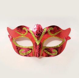 Willekeurige kleur verzonden feestmasker mannen vrouwen met bling goud glitter Halloween maskerade Venetiaanse maskers voor kostuumcosplay mardi gras f0817