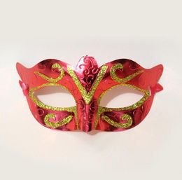Willekeurige kleur verzonden feestmasker mannen vrouwen met bling goud glitter Halloween maskerade venetiaanse maskers voor kostuumcosplay mardi gras rrb15918