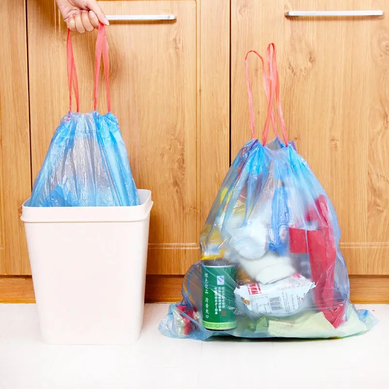 Colore casuale Stringing Addensare Cucina Domestica Pattumiera automatica Bidone della spazzatura Sacchetto di plastica per immondizia