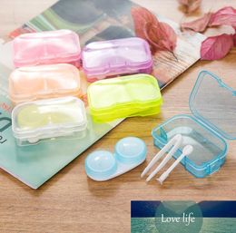 Estuche de lentes de contacto de plástico de bolsillo transparente de color aleatorio Kit de viaje Portacontenedores fácil de llevar Venta caliente SN951