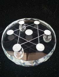 Verre aléatoire Sept étoile Base de base de quartz sphère en cristal stand de balle avec support en verre 1pcs6903556