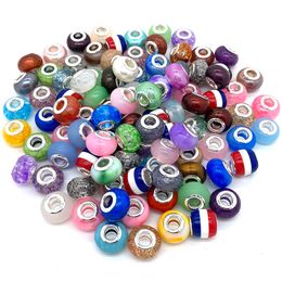 Willekeurig mix kleuren en design kralen hars charms fit sieraden maken, armband, ketting hanger, maat ongeveer 14 mm, min. Bestel 100 stks