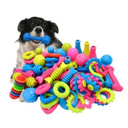 Au hasard chiot jouets pour animaux de compagnie pour petits chiens résistance en caoutchouc à mordre chien jouet dents nettoyage mâcher formation jouets fournitures pour animaux de compagnie 1175 V2