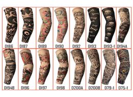 Willekeurig trendy unisex buiten sport antiuv nep tattoo mouwen mouwen motorfiets wandelarm beschermend warme kous mouwen tijdelijk 8192358