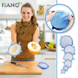 RANO Universal Silicone Bowl Pot Couvercle Couvercle En Silicone Pan Cuisson Utilisation Alimentaire Frais Couverture Micro-ondes Couverture Silicone Stretch Couvercles 201120