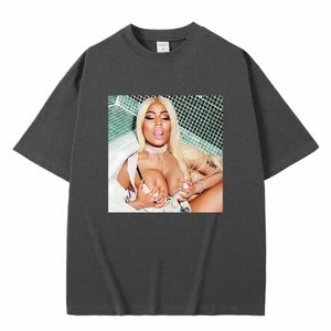 Rap Queen Nicki Minaj Couverture Imprimer T-shirt Unisexe Fi Hip Hop Tshirt Hommes Femmes Surdimensionné Streetwear Unisexe Casual T-shirts t8XA #