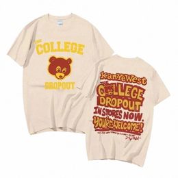 Cantante de rap Kanye West Álbum The College Diopoul Hombres y mujeres Multi Color Pure Cott Camiseta Manga corta Alta calidad X5WZ #