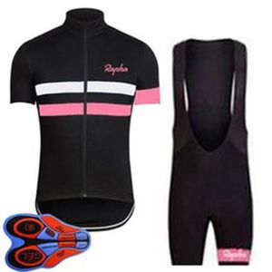 Rapha Team Bike Mens Cycling Korte Mouw Jersey Bib Shorts Set Zomer Sneldrogende MTB Fiets Uniform Outdoor Sportwear S21040634