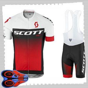SCOTT équipe cyclisme manches courtes maillot (bavette) shorts ensembles hommes été respirant vêtements de vélo de route vtt vélo tenues sport uniforme Y210414189