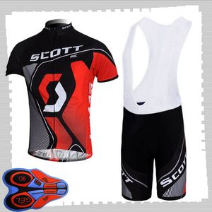 SCOTT équipe cyclisme manches courtes maillot (bavette) shorts ensembles hommes été respirant route vélo vêtements VTT vélo tenues sport uniforme Y210414202