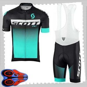 SCOTT team Cycling Short Sleeves jersey (bib) shorts sets Mens Summer Respirant Route vélo vêtements VTT vélo Tenues Sport Uniforme Y210414171