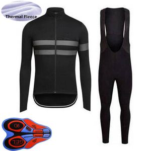 RAPHA Team hiver cyclisme maillot ensemble hommes polaire thermique à manches longues chemises pantalons à bretelles Kits vêtements de vélo de montagne course vélo combinaisons de sport S21050759