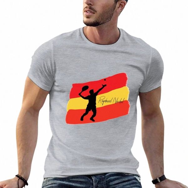 Raphael Nadal Camiseta de verano con gráficos superiores, camiseta lisa para hombre b0EF #
