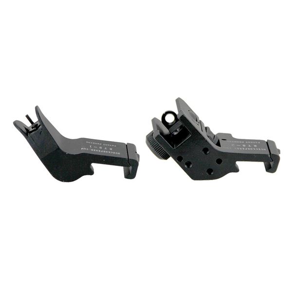 Miras tácticas de transición rápida RTS, juego de mira delantera y trasera, compatible con Rifle Picatinny Weaver Rail de 20mm, accesorio