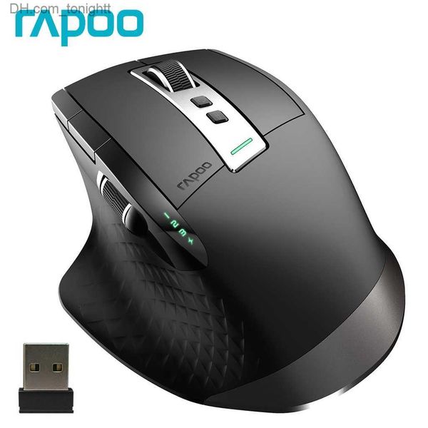 Rapoo MT750 Ratón inalámbrico recargable multimodo Ergonómico 3200 DPI Ratón Bluetooth Fácil de cambiar hasta 4 dispositivos Ratón para juegos Q230825