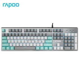 Rapoo V530 Teclado mecánico retroiluminado para juegos con cable con eje plateado Sistema de retroiluminación azul hielo 104 teclas Gris HKD230808