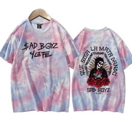 Rapper Junior H Sad Boyz 4 Life Tie T-shirt T-shirt Summer Fashion O-Neck Clain Short Tshirt Tshirt Graphic Tees Streetwear Vêtements