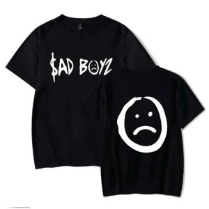 Rappeur Junior H Sad Boyz t-shirt femmes hommes mode d'été col rond manches courtes drôle t-shirt Sadboyz t-shirts graphiques Streetwear