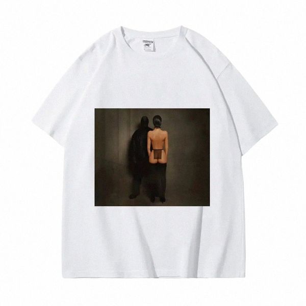 rapero Kanye West Vultures Diseño de la portada del álbum Camisetas gráficas Tendencia de Hip Hop Camiseta vintage Unisex Casual Pure Cott Camisetas D8bG #