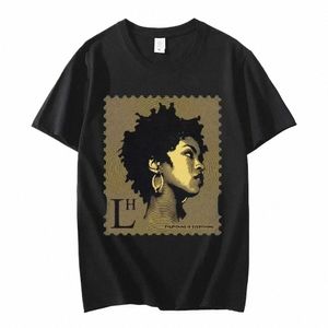 Rappeur Lauryn Hill Album de musique T-shirt graphique Hommes Femmes Vintage Casual T-shirt à manches courtes Fi Hip Hop Rock Streetwear Z6d0 #