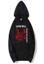 El rapero Lil Peep Love Will Rate Us Apart Hip Hop Hop Streetswear Soodies Men Autumn Winter Winter Fleece Sweatshirts G12291329138