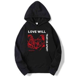 Rapero Lil Peep Love Will Tear Us Apart Sudadera con capucha Hip Hop Streetswear Sudaderas con capucha Hombres Otoño Invierno Polar Sudaderas gráficas G12295712643