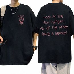 Rapero Lil Peep Tour Ccert Camiseta gráfica Fi Cott para hombre Camiseta de manga corta Unisex Hip Hop Camisetas de gran tamaño Streetwear Q1VL #