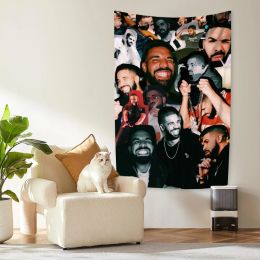 Tapiz de rapero Drake Pop Singer Impreso Poste de pared colgante decoración del hogar
