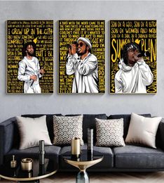 Rappeurs J Cole Anderson Paak Music Singer Art Prints Toile peinture Fashion Hip Hop Star Affiche Affiche Living Mur Home Decor8799607