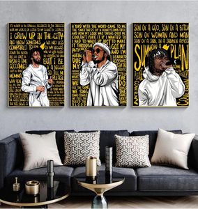 Rappers J Cole Anderson Paak Cantante musicale Stampe d'arte Su tela Pittura Moda Hip Hop Star Poster Camera da letto Soggiorno Parete Home Decor5370752