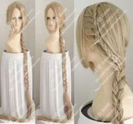 Rapunzel COS Pruik Tangled De Video Game Lange Vlecht Cosplay Pruik Haar 110CMgtgtgtgtgt Nieuwe Hoge Kwaliteit Fashio8848311